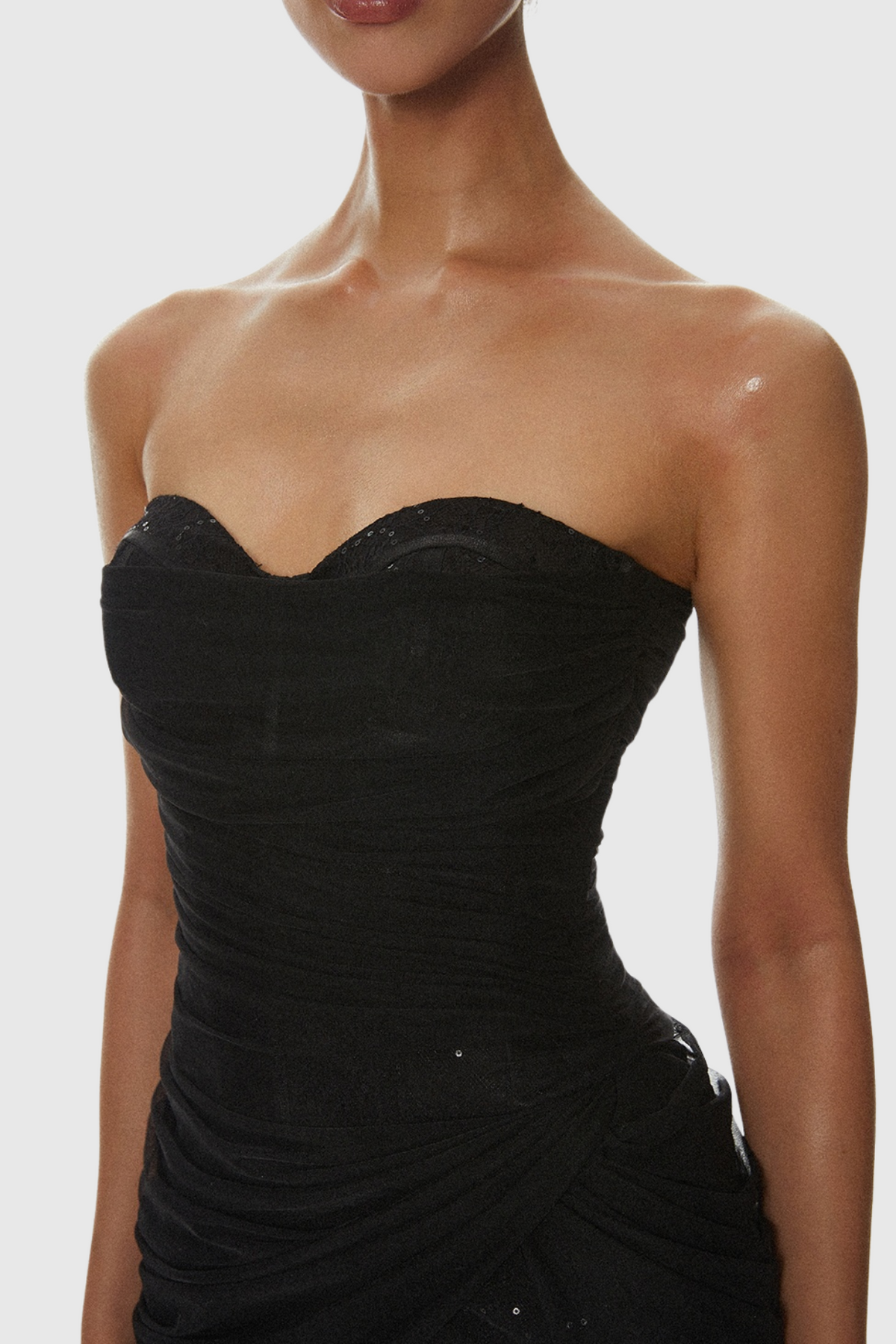 Liserre Sequin Strapless Corset Ruched Mini Dress Avalabel
