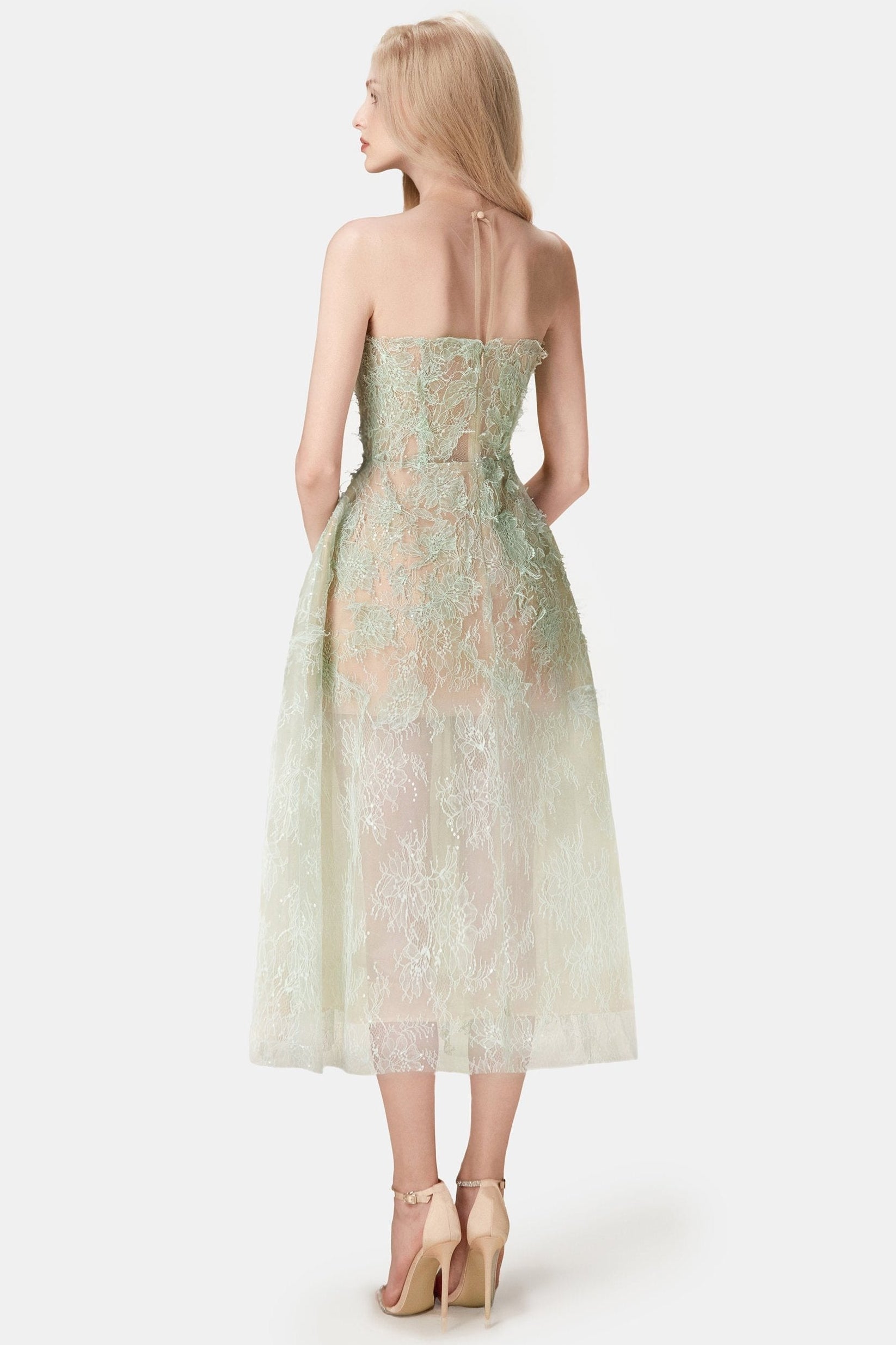 Mint Beaded Lace Dress Avalabel