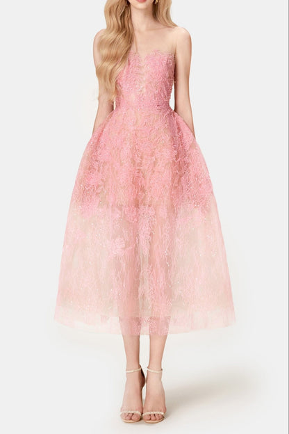 Pink Beaded Lace Dress