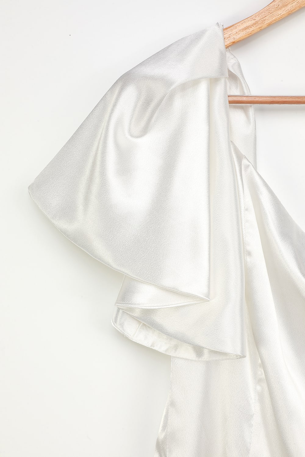 White Satin One-Shoulder Mini Dress Avalabel