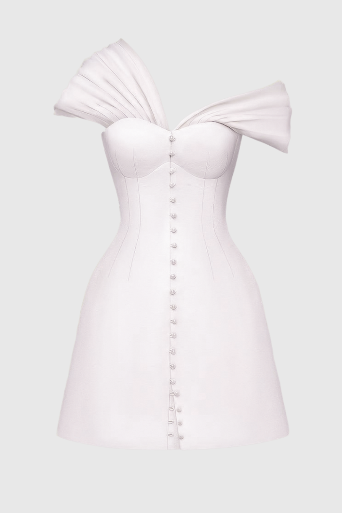Luzasa Off Shoulder Buttoned Mini Dress - Pink Avalabel