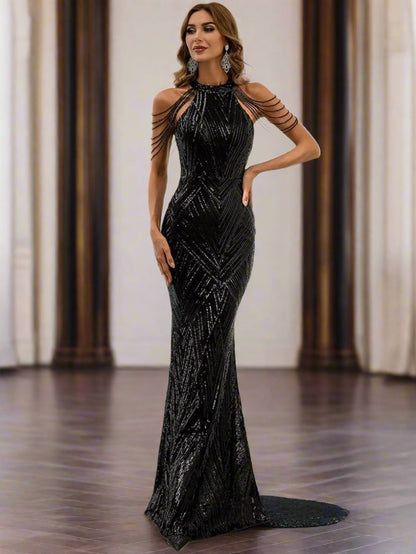 Liora Sequin Chain Mermaid Prom Dress