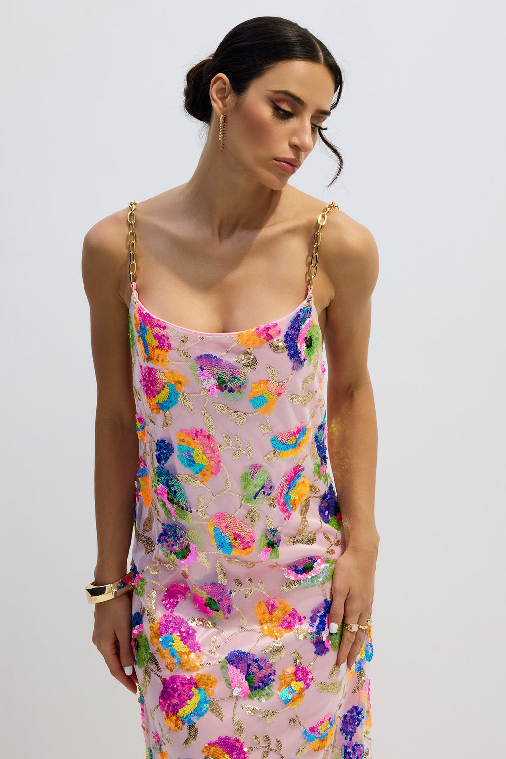 Fanny Embroidered Sequins Backless Maxi Dress Avalabel