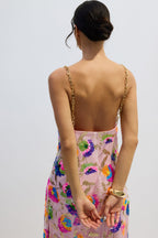 Fanny Embroidered Sequins Backless Maxi Dress Avalabel