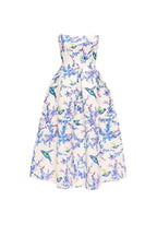 Strapless midi dress with bird and flower print, Garden of Eden Avalabel