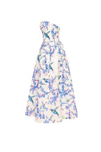 Strapless midi dress with bird and flower print, Garden of Eden Avalabel