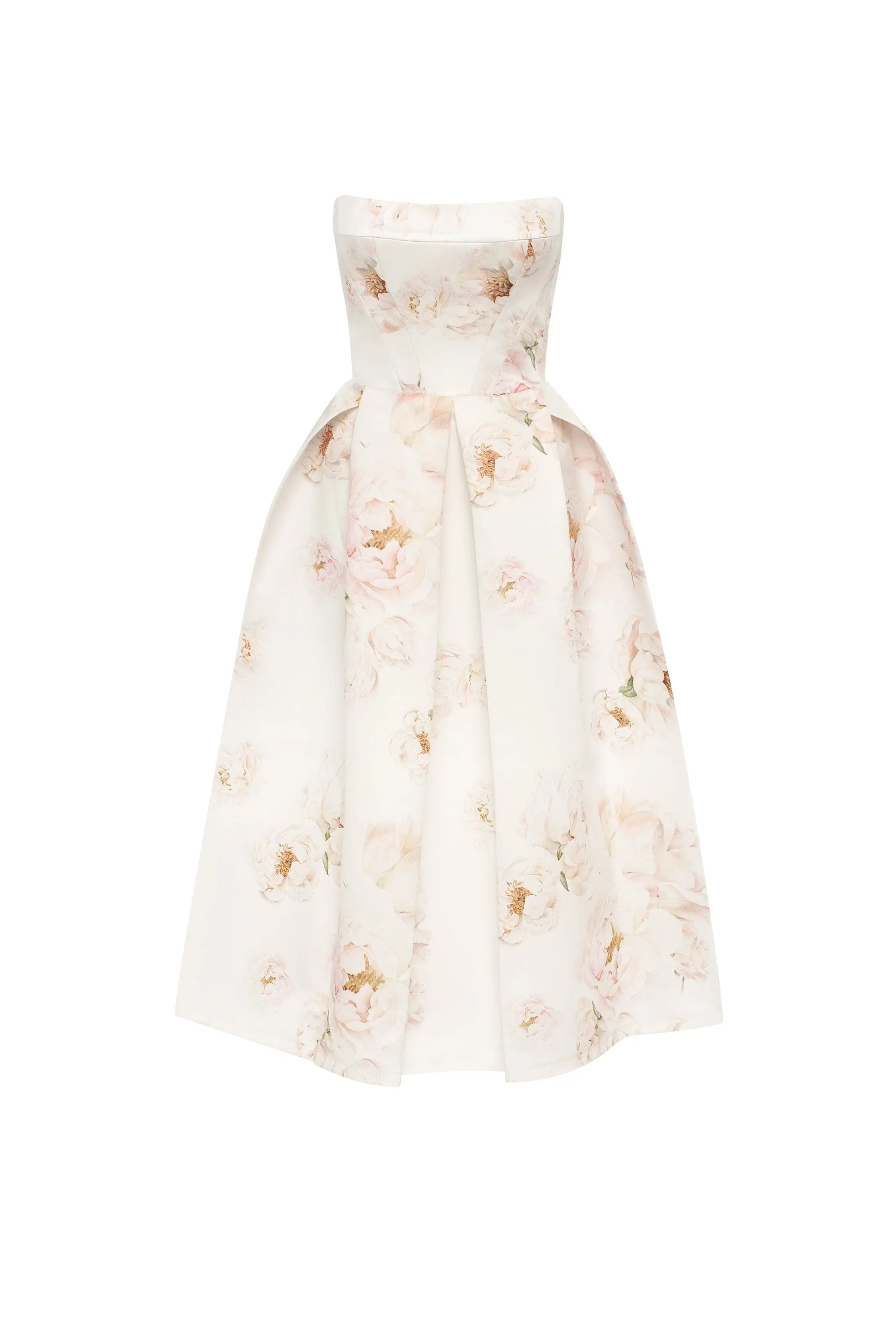 Pink peony corset midi dress, Garden of Eden Avalabel