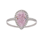 Éclat Pink Pear Shaped Gemstone Sterling Silver Ring Avalabel