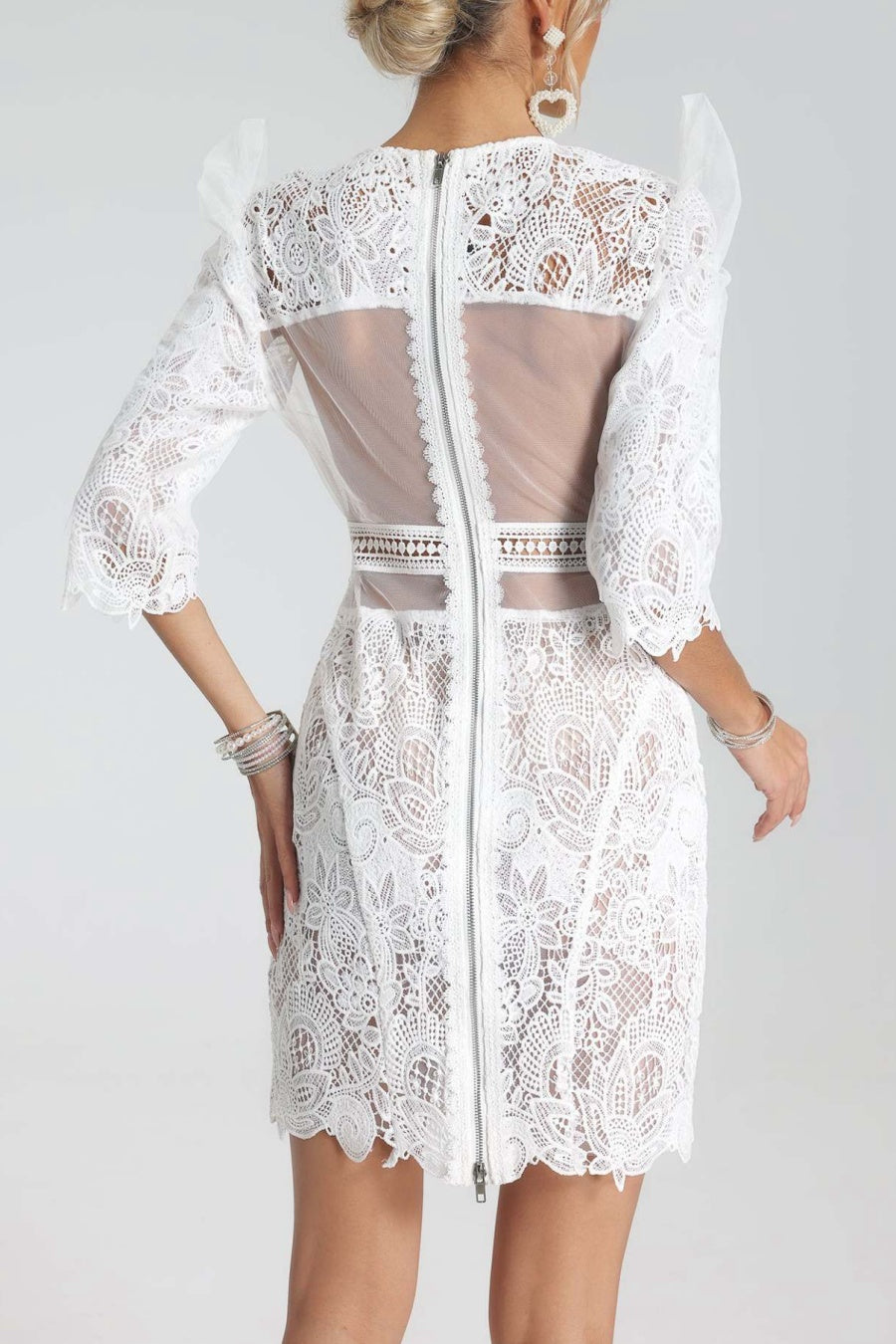 Magnolia Lace-Embroidered Mini Dress Avalabel