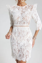 Magnolia Lace-Embroidered Mini Dress Avalabel