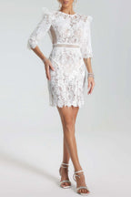 Magnolia Lace-Embroidered Mini Dress Avalabel