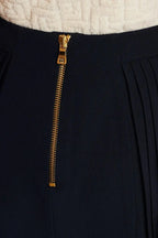 Megumi Gold Button Pleated Mini Skirt Avalabel