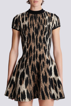 Miette Leopard Jacquard Knit Mini Dress Avalabel