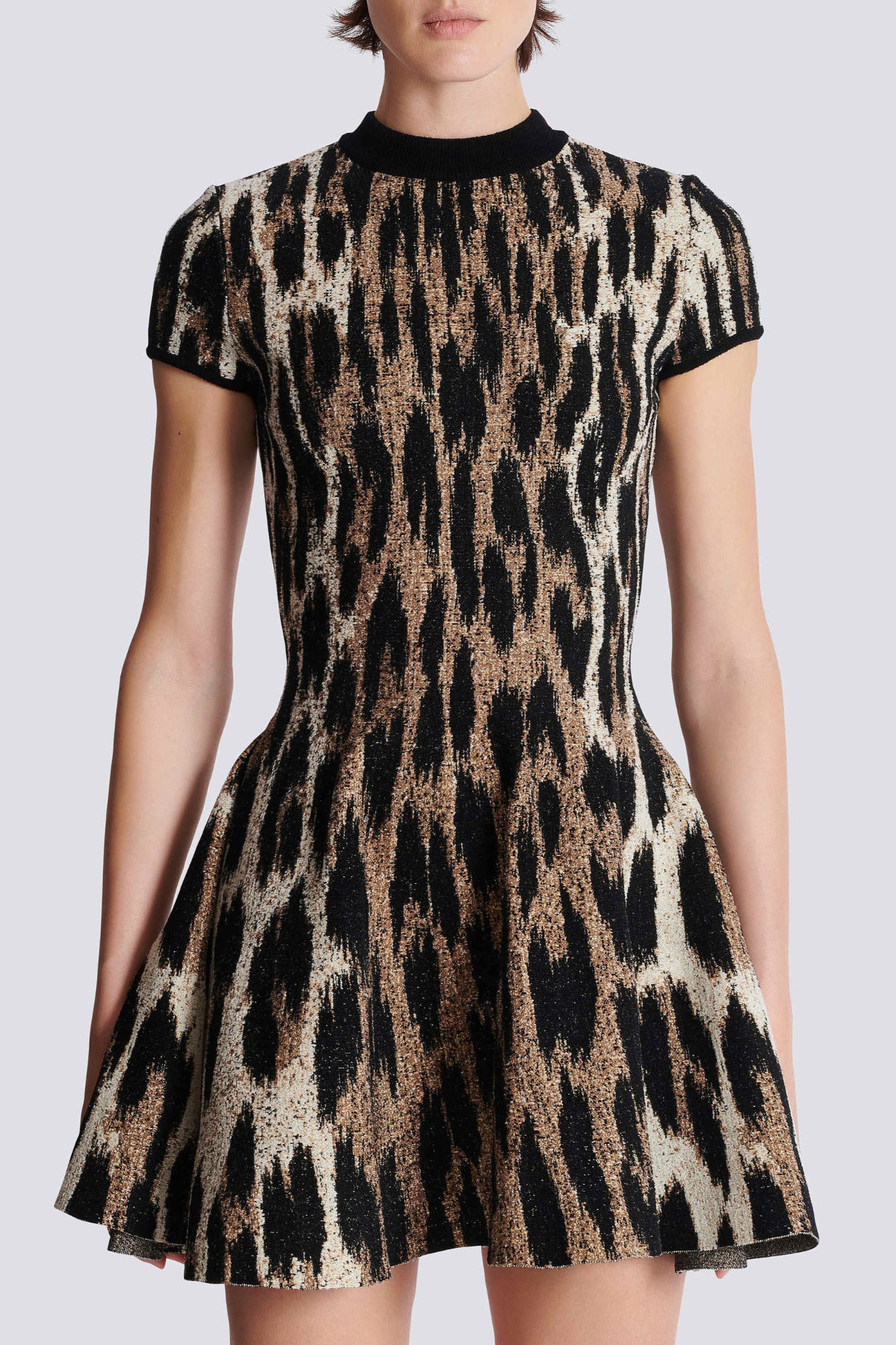Miette Leopard Jacquard Knit Mini Dress Avalabel