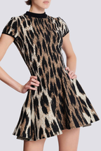Miette Leopard Jacquard Knit Mini Dress Avalabel