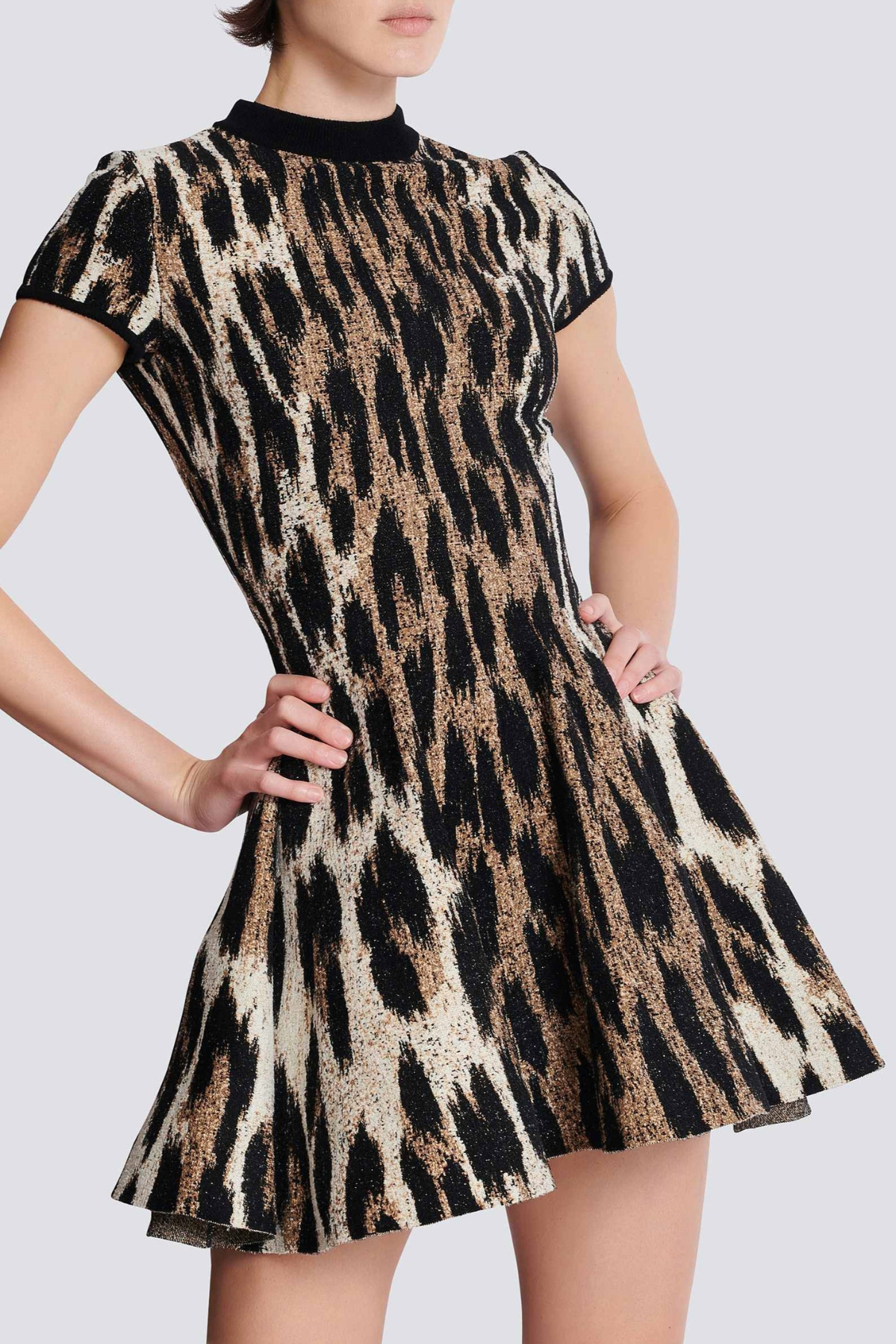 Miette Leopard Jacquard Knit Mini Dress Avalabel