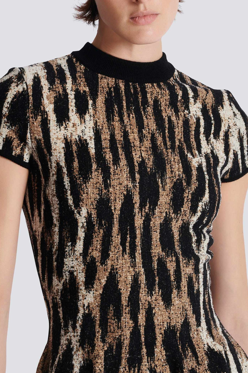 Miette Leopard Jacquard Knit Mini Dress Avalabel