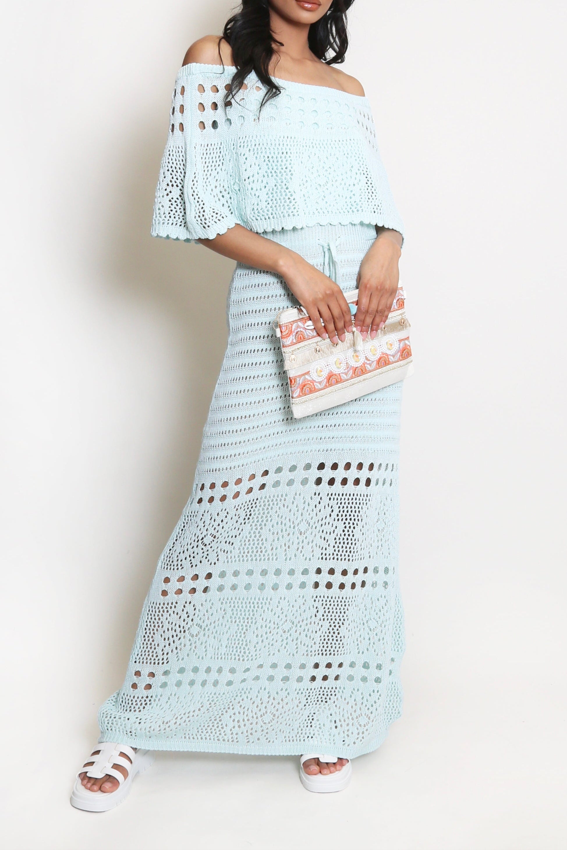 Crochet Overlay Bandeau Maxi Dress Soraya