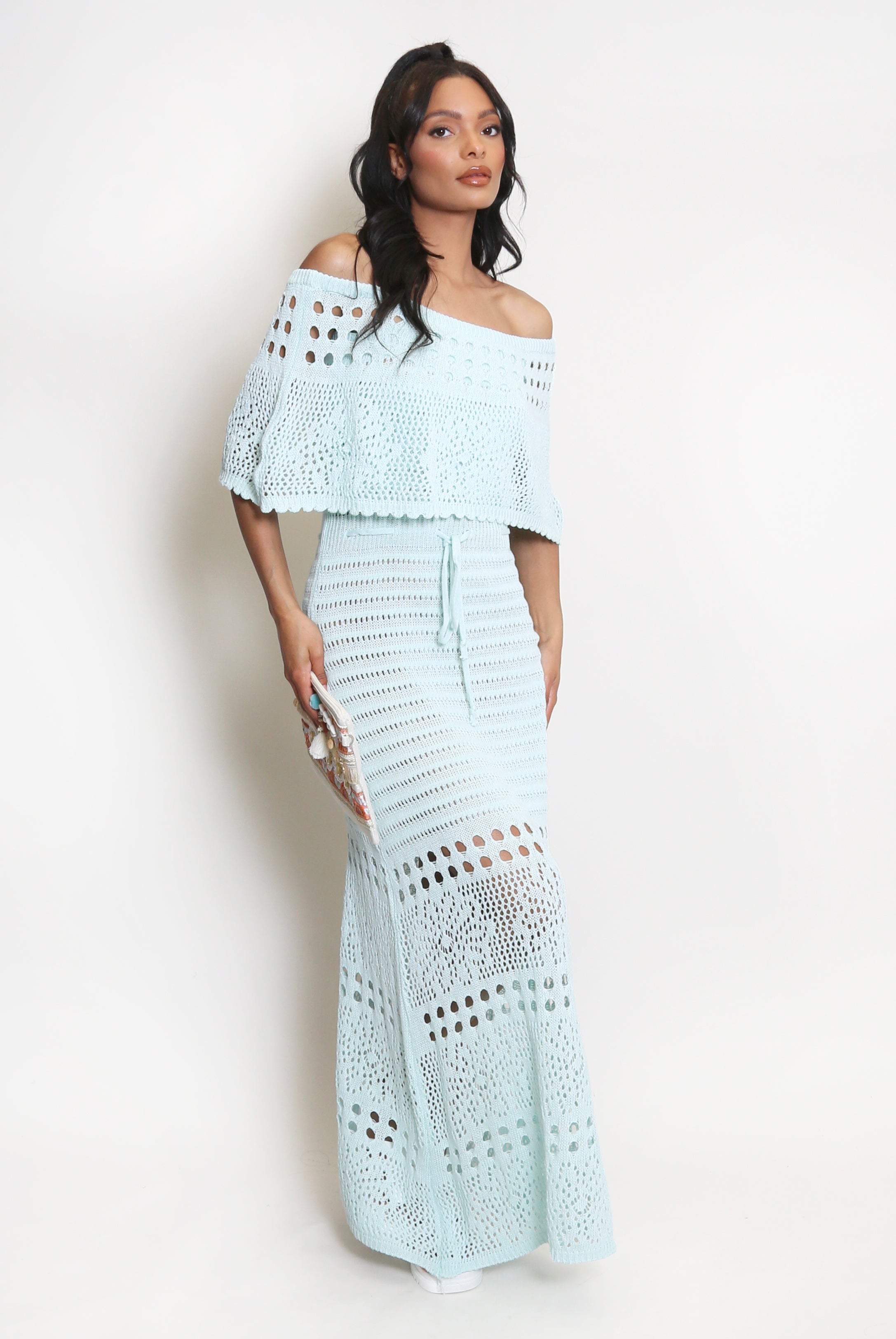 Crochet Overlay Bandeau Maxi Dress Soraya