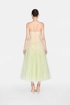 MINT DRAPED LACE MIDI DRESS Avalabel