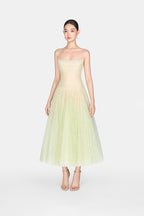 MINT DRAPED LACE MIDI DRESS Avalabel
