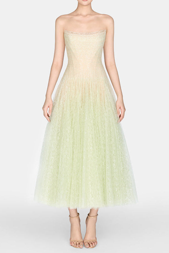 MINT DRAPED LACE MIDI DRESS Avalabel