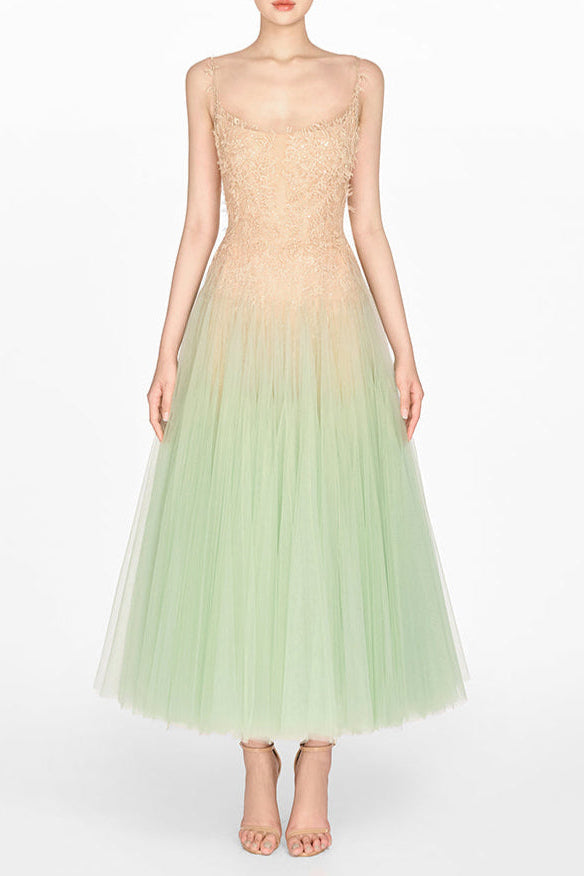 MINT OMBRE LACE MIDI DRESS Avalabel