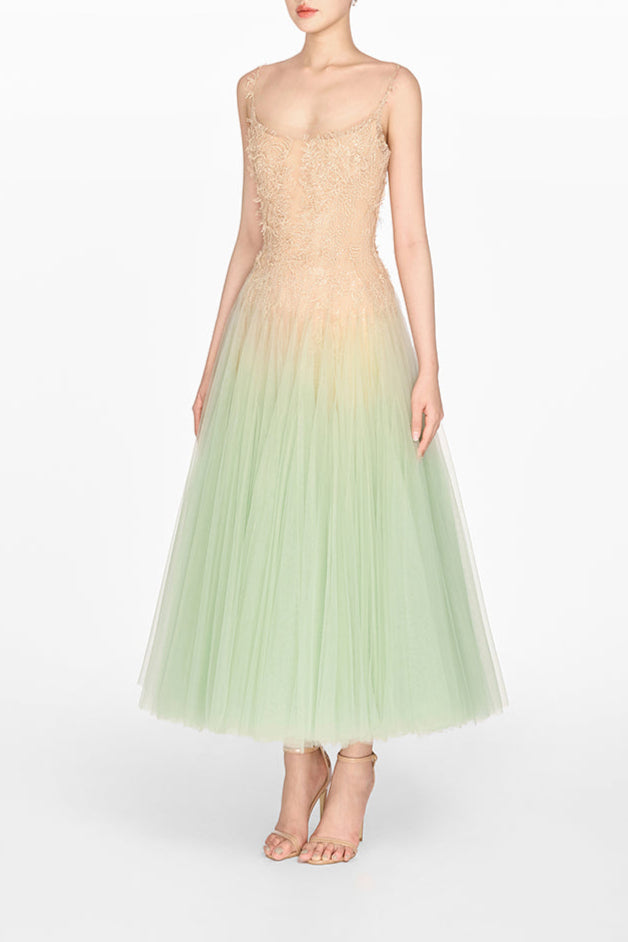 MINT OMBRE LACE MIDI DRESS Avalabel