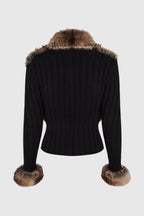 geraldine Faux Fur Knit Coat Avalabel