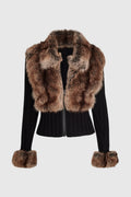 geraldine Faux Fur Knit Coat Avalabel