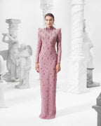 katherine pink Straight Cut diamond maxi Dress Avalabel