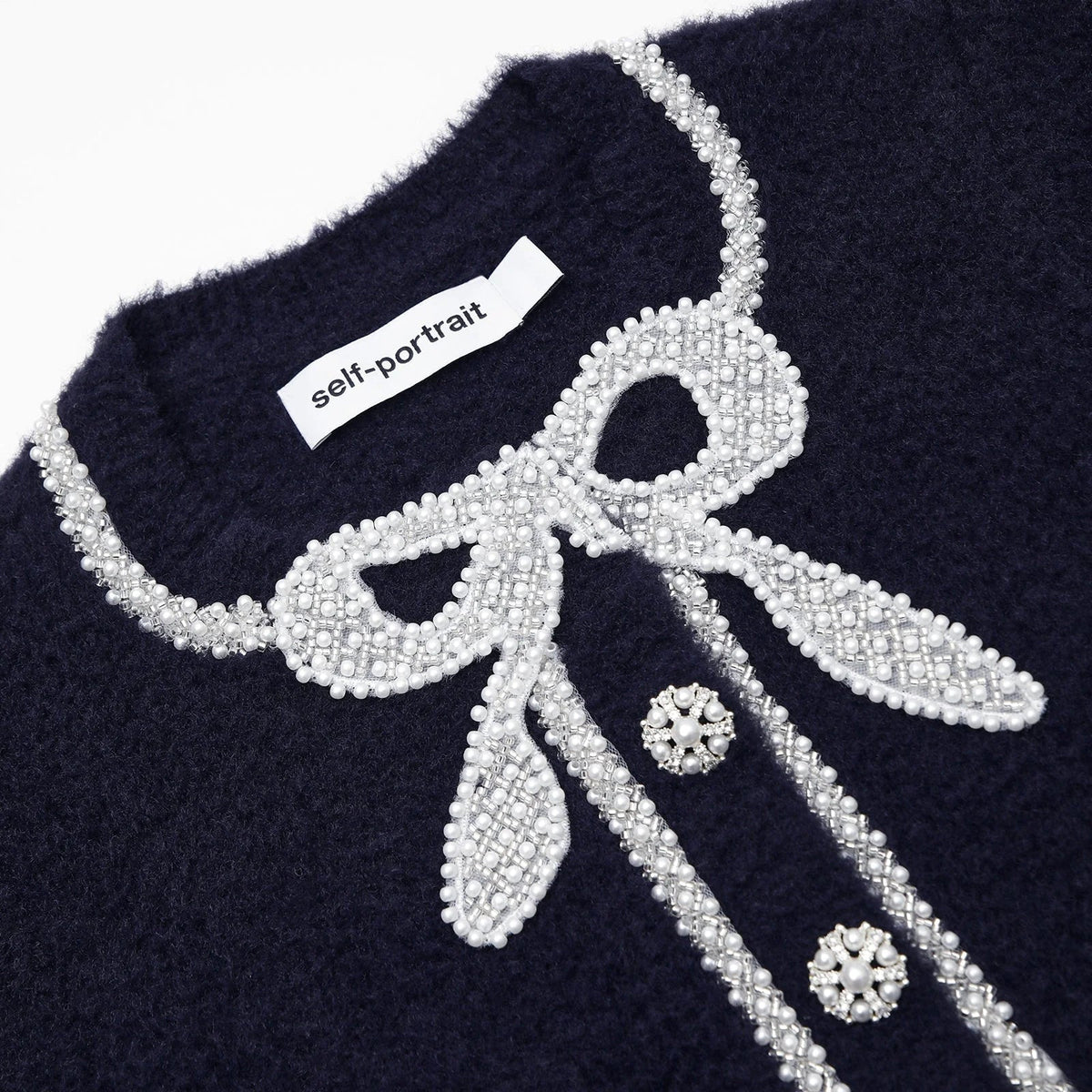 NAVY SOFT KNIT BOW CARDIGAN Avalabel