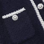 NAVY SOFT KNIT BOW CARDIGAN Avalabel