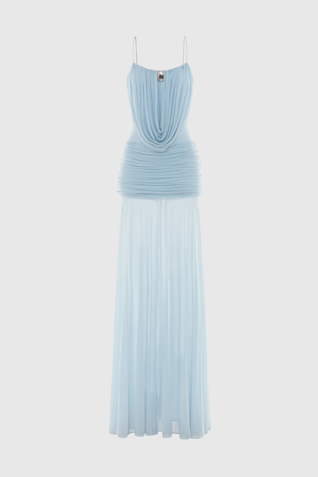 Neraos Draped Ruched Maxi Dress - Blue Avalabel