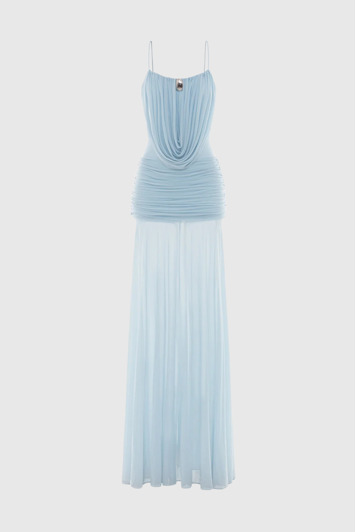Neraos Draped Ruched Maxi Dress - Blue Avalabel