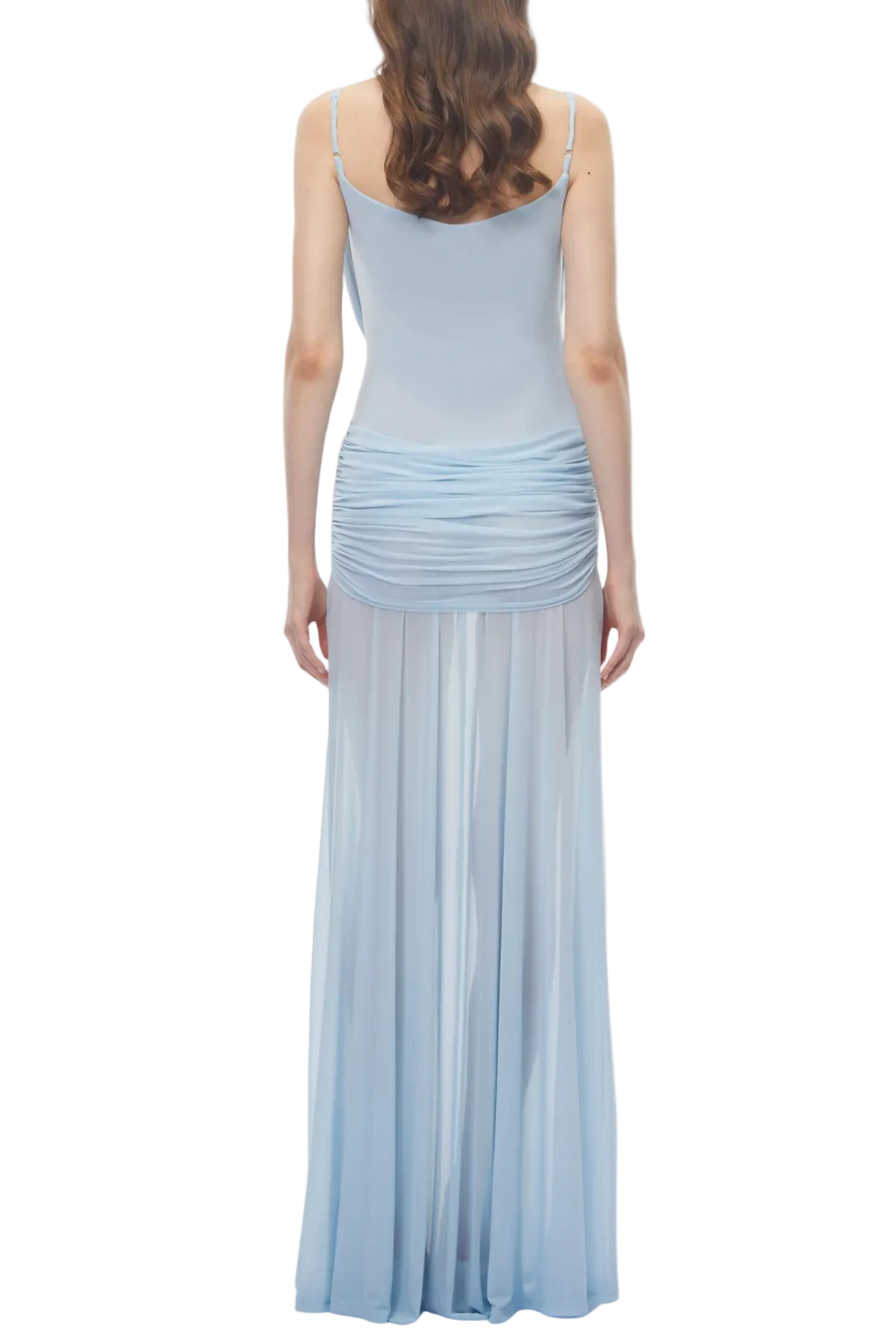 Neraos Draped Ruched Maxi Dress - Blue Avalabel