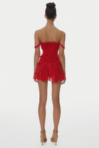 Nirva Off Shoulder Ruffle Mini Dress Avalabel