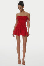 Nirva Off Shoulder Ruffle Mini Dress Avalabel