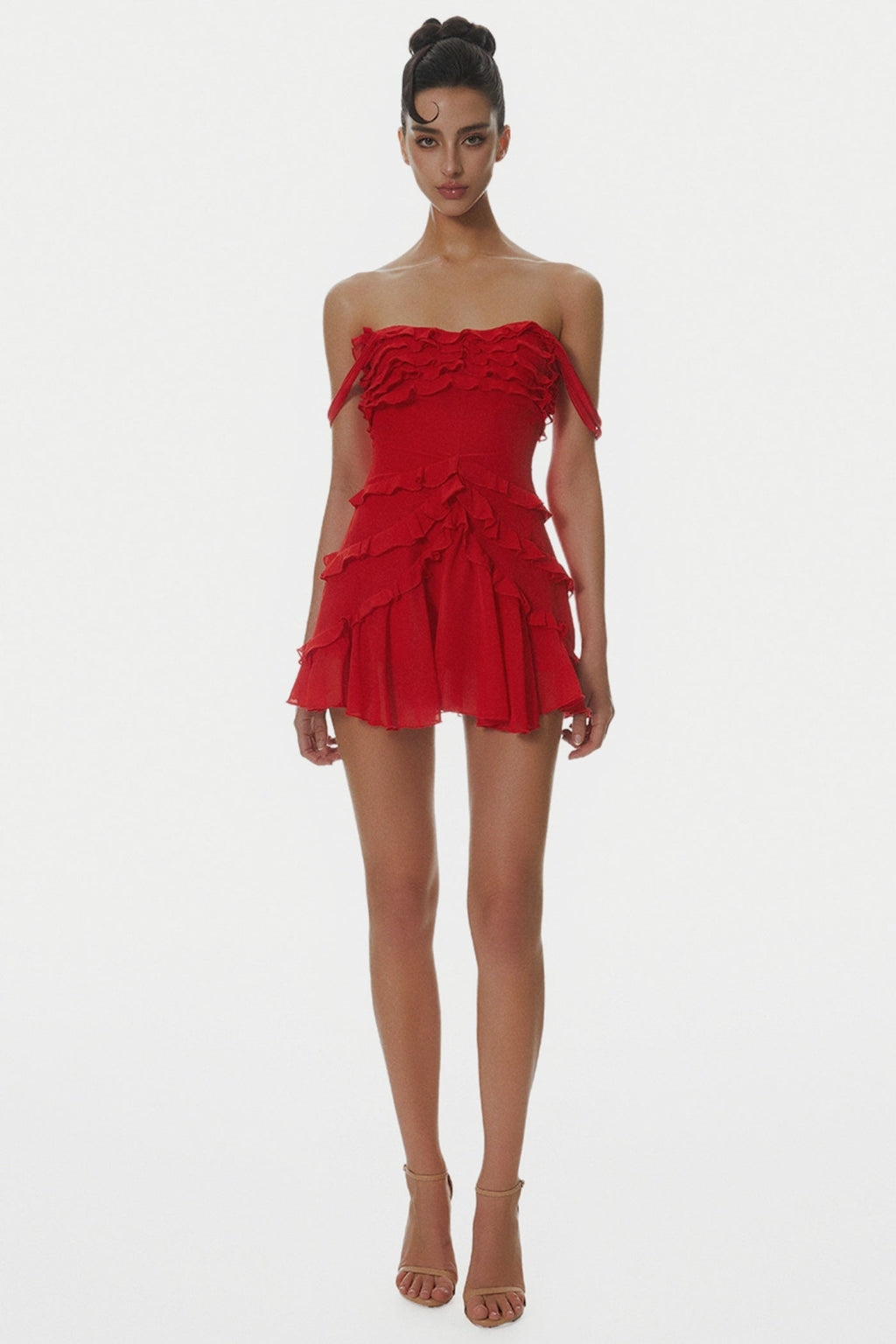 Nirva Off Shoulder Ruffle Mini Dress Avalabel