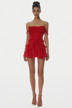 Nirva Off Shoulder Ruffle Mini Dress Avalabel