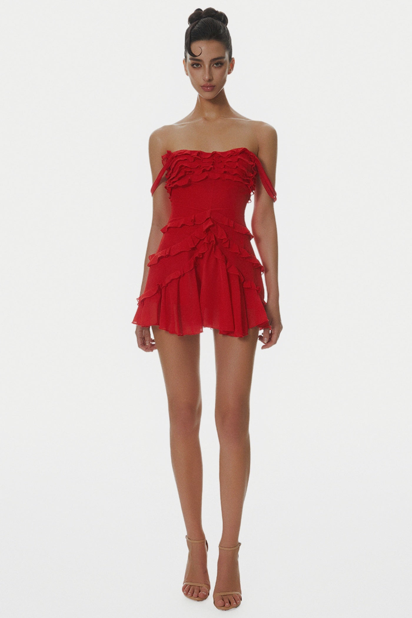 Nirva Off Shoulder Ruffle Mini Dress Avalabel