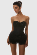 Nketia Sequin Embroidery Strapless Corset Avalabel