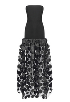 Nodin Strapless Dot Mesh Maxi Dress - Black Avalabel