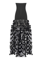 Nodin Strapless Dot Mesh Maxi Dress - Black Avalabel
