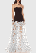 Nodin Strapless Dot Mesh Maxi Dress - White Avalabel