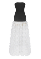 Nodin Strapless Dot Mesh Maxi Dress - White Avalabel