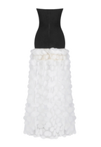 Nodin Strapless Dot Mesh Maxi Dress - White Avalabel