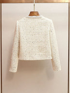 lillian Cream Embellished Boucle Jacket Avalabel
