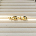 retro gold- red earring