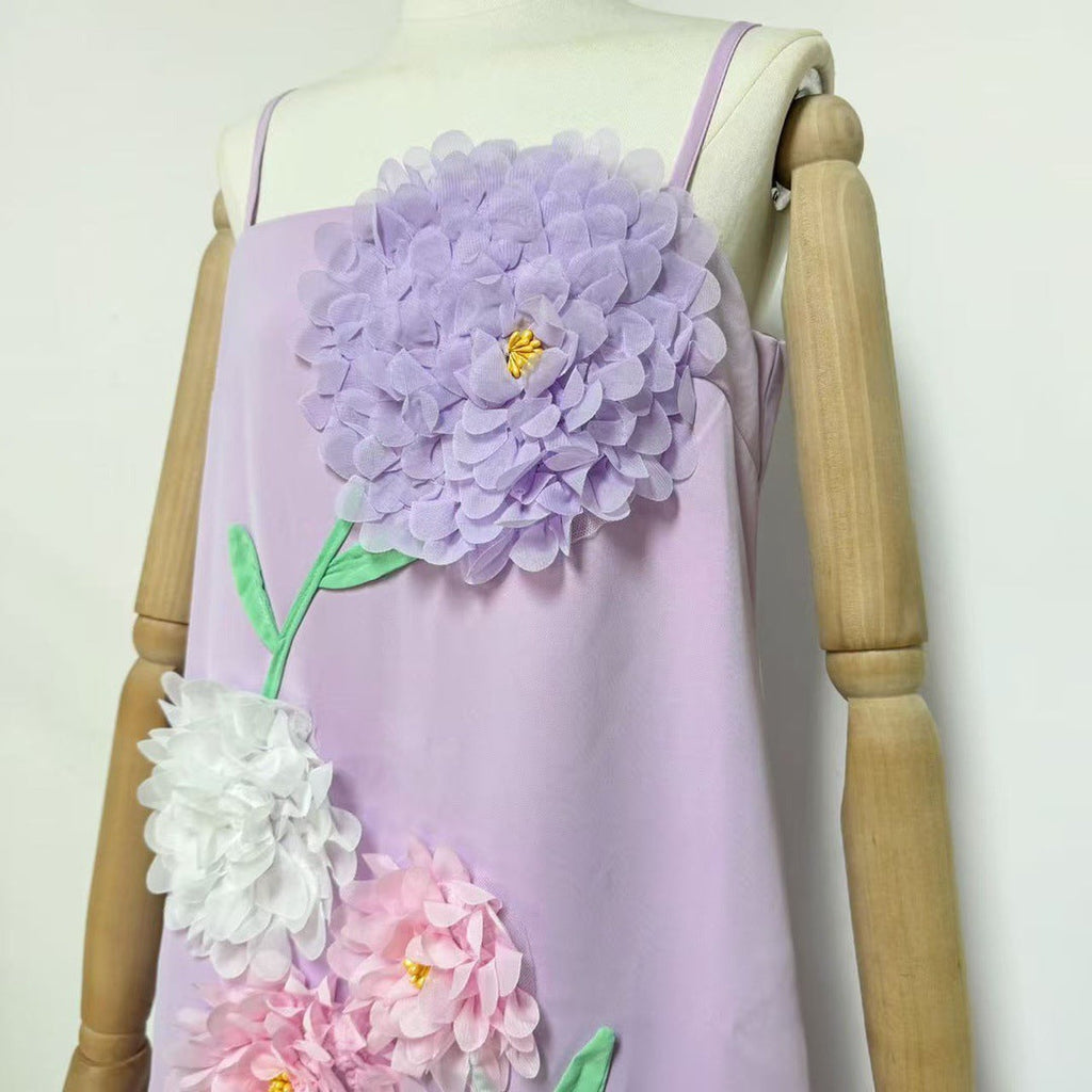 Kristin Buttercup Embroidered Maxi Dress in Purple Avalabel